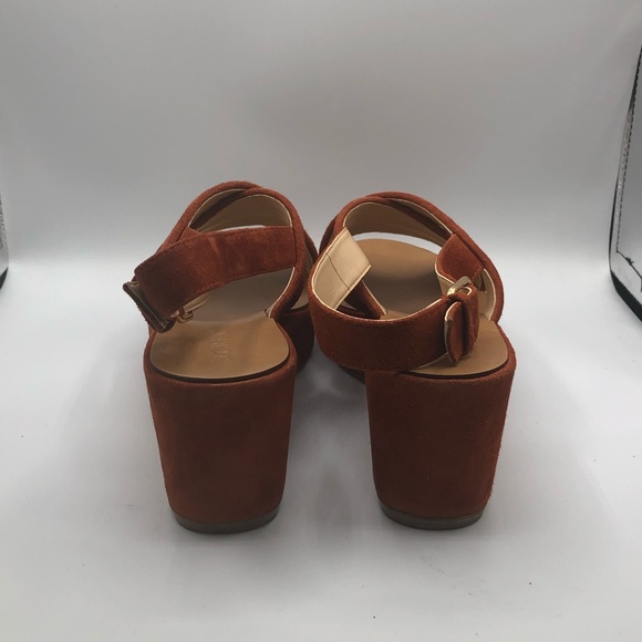 **POPULAR** J CREW DARK COGNAC MARCIE SUEDE WEDGE - Picture 14 of 16